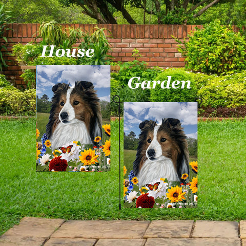 Sheltie Sable - Best of Breed  Summer Fields Outdoor House and Garden Flag
