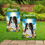 Sheltie Sable - Best of Breed  Summer Butterflies Outdoor House and Garden Flag
