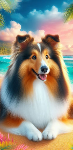 Sheltie Sable - Best of Breed DCR 100% Poly Velour Micro Fiber Beach Towel Quick Dry 30" x 60"