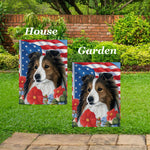 Sheltie Sable - Best of Breed  Patriotic I All-American Outdoor House and Garden Flag