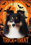 Sheltie Tri - Best of Breed  Halloween Outdoor House and Garden Flag