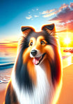Sheltie Sable - Best of Breed DCR Summer Sunset Outdoor House and Garden Flag