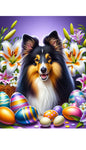 Sheltie Tri - Best of Breed DCR Easter Holiday    Outdoor House and Garden Flag