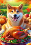 Shiba Inu Red - Best of Breed DCR Thanksgiving Outdoor House and Garden Flag