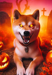 Shiba Inu Red - Best of Breed DCR Halloween Outdoor House and Garden Flag