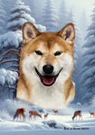 Shiba Inu - Best of Breed  Winter Wonderland Outdoor House and Garden Flag