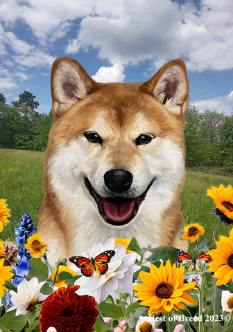 Shiba Inu - Best of Breed  Summer Fields Outdoor House and Garden Flag