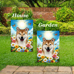 Shiba Inu - Best of Breed  Summer Butterflies Outdoor House and Garden Flag