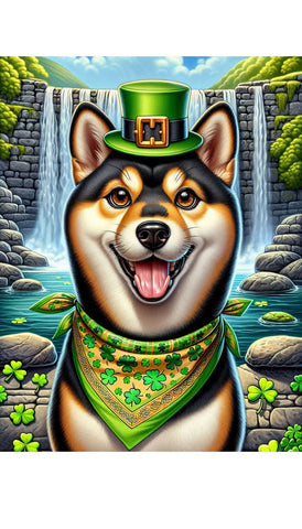 Shiba Inu Black and Tan - Best of Breed DCR Saint Patricks Day Day Outdoor House and Garden Flag