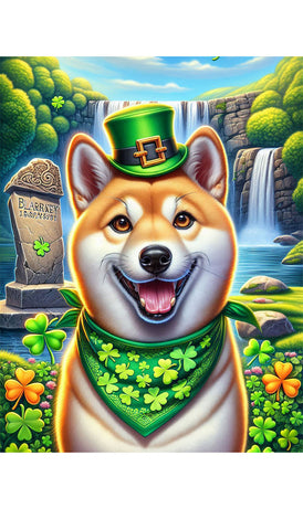 Shiba Inu Cream - Best of Breed DCR Saint Patricks Day Day Outdoor House and Garden Flag