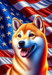 Shiba Inu Cream - Best of Breed DCR Patriotic III   Outdoor House and Garden Flag