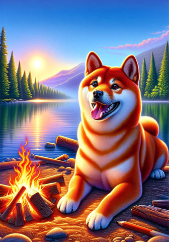 Shiba Inu Red - Best of Breed DCR Summer Camping   Outdoor House and Garden Flag