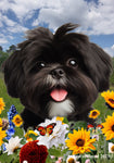 Shih Tzu Black/White - Best of Breed  Summer Fields Outdoor House and Garden Flag