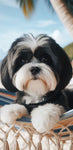 Shih Tzu Black/White - Best of Breed DCR 100% Poly Velour Micro Fiber Beach Towel Quick Dry 30" x 60"