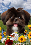 Shih Tzu Chocolate - Best of Breed  Summer Fields Outdoor House and Garden Flag