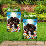 Shih Tzu Chocolate - Best of Breed  Summer Butterflies Outdoor House and Garden Flag