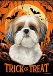 Shih Tzu Gold/White - Best of Breed  Halloween Outdoor House and Garden Flag