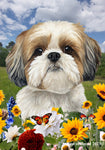 Shih Tzu Gold/White - Best of Breed  Summer Fields Outdoor House and Garden Flag