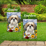 Shih Tzu Gold/White - Best of Breed  Summer Fields Outdoor House and Garden Flag