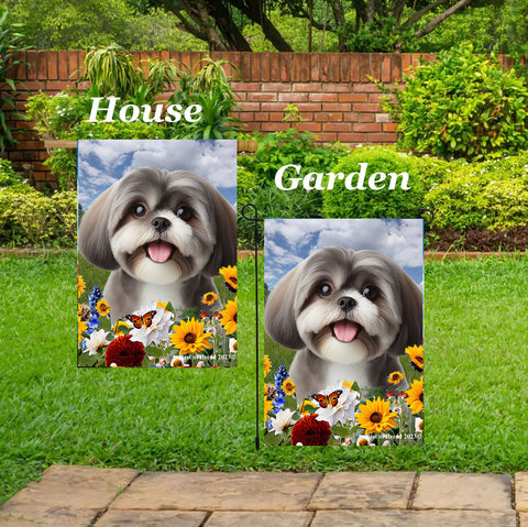 Shih Tzu Silver - Best of Breed  Summer Fields Outdoor House and Garden Flag