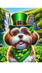 Shih Tzu Brown/White - Best of Breed DCR Saint Patricks Day Day Outdoor House and Garden Flag