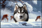 Siberian Husky Grey - Best of Breed Winter Wonderland Floor Mat Tufted Loop 18" x 27"