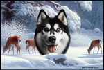 Siberian Husky Black/White - Best of Breed Winter Wonderland Floor Mat Tufted Loop 18" x 27"