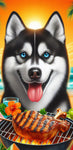 Siberian Husky Black/White  - Best of Breed DCR 100% Poly Velour Micro Fiber Beach Towel Quick Dry 30" x 60"