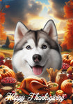 Siberian Husky Grey Blue Eyes - Best of Breed  Thanksgiving Outdoor House and Garden Flag