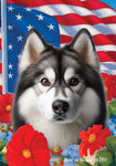 Siberian Husky Grey - Best of Breed  Patriotic I All-American Outdoor House and Garden Flag