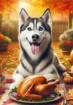 Siberian Husky Grey - Best of Breed DCR Thanksgiving Outdoor House and Garden Flag