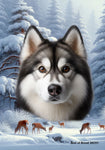 Siberian Husky Grey - Best of Breed  Winter Wonderland Outdoor House and Garden Flag