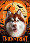 Siberian Husky Red Blue Eyes -  Best of Breed  Halloween Outdoor House and Garden Flag