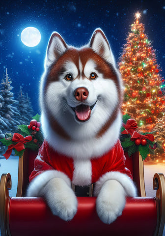 Siberian Husky Red - Best of Breed DCR Christmas Outdoor House and Garden Flag