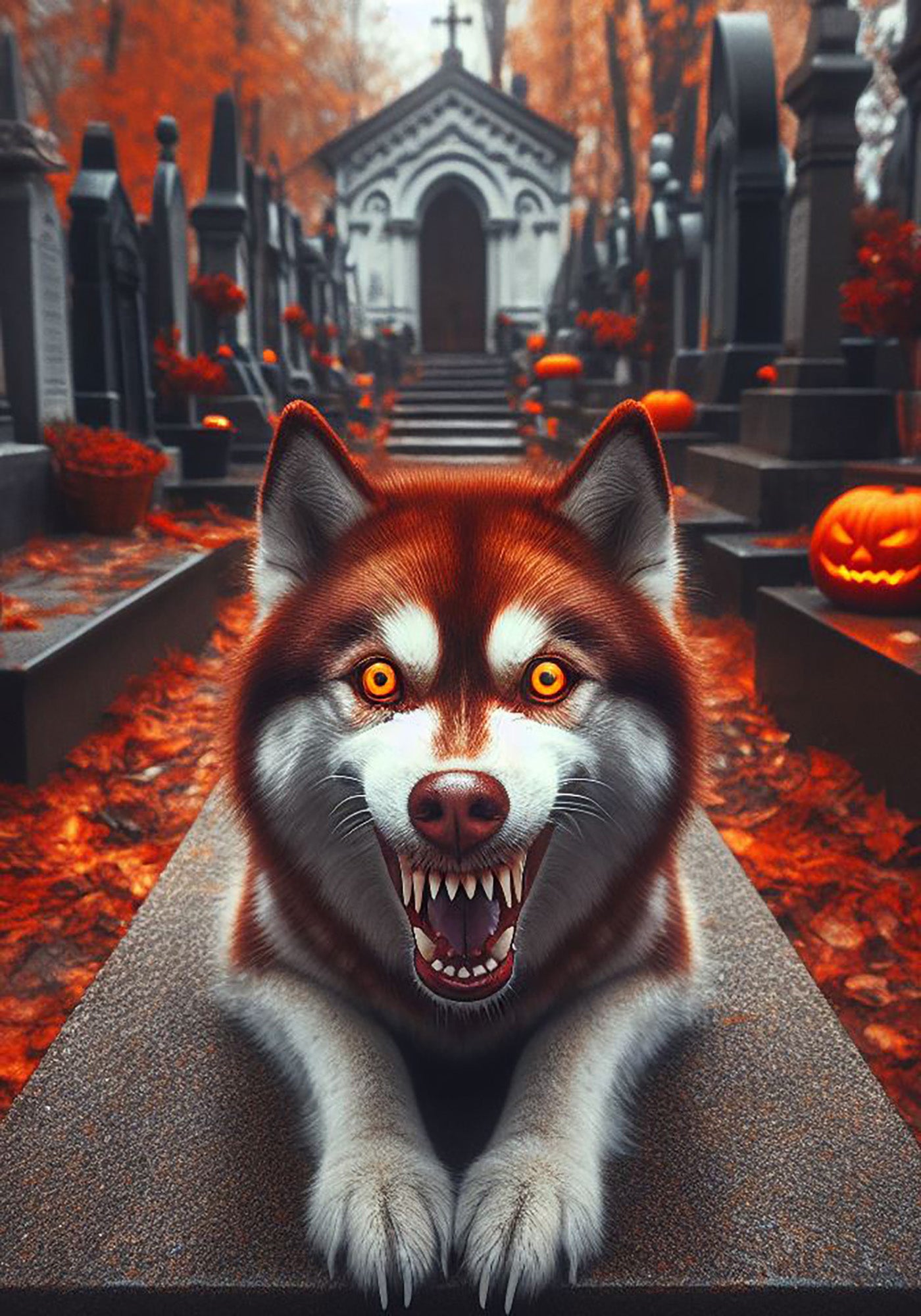 Siberian Husky Red - Best of Breed DCR Halloween Outdoor House and Gar