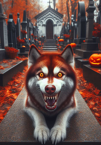 Siberian Husky Red - Best of Breed DCR Halloween Outdoor House and Garden Flag