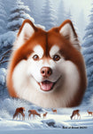 Siberian Husky Red - Best of Breed  Winter Wonderland Outdoor House and Garden Flag