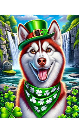 Siberian Husky Red - Best of Breed DCR Saint Patricks Day Day Outdoor House and Garden Flag