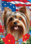 Silky Terrier Silver/Tan - Best of Breed  Patriotic I All-American Outdoor House and Garden Flag