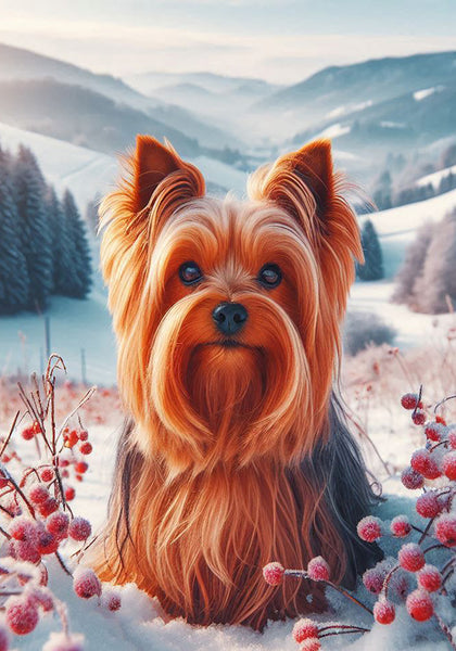 Silky Terrier - Best of Breed DCR Winter Berries Outdoor House and Garden Flag