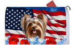 Silky Terrier Silver/Tan - Best of Breed Patriotic Mailbox Cover Hi-Grade Vinyl 6" x 19"