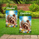 Silky Terrier Silver/Tan - Best of Breed  Summer Butterflies Outdoor House and Garden Flag