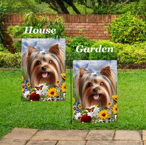 Silky Terrier Silver/Tan - Best of Breed  Summer Fields Outdoor House and Garden Flag