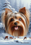 Silky Terrier Silver/Tan - Best of Breed  Winter Wonderland Outdoor House and Garden Flag