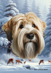 Soft Coated Wheaton Terrier - Best of Breed  Winter Wonderland Outdoor House and Garden Flag