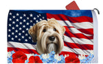 Soft Coated Wheaton Terrier - Best of Breed Patriotic Mailbox Cover Hi-Grade Vinyl 6" x 19"