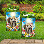 Soft Coated Wheaton Terrier - Best of Breed  Summer Butterflies Outdoor House and Garden Flag
