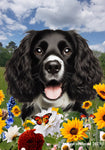 Springer Spaniel B/W - Best of Breed  Summer Fields Outdoor House and Garden Flag