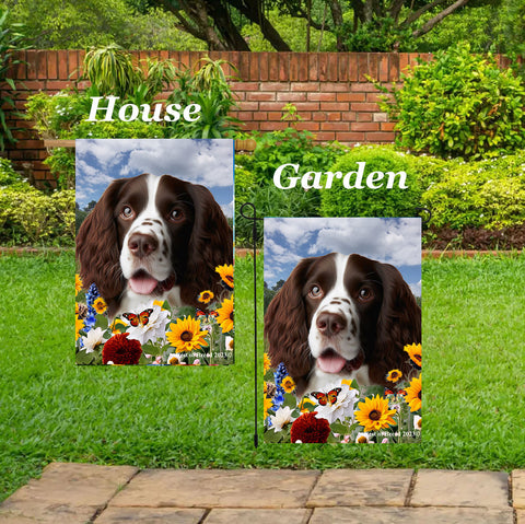 Springer Spaniel L/W - Best of Breed  Summer Fields Outdoor House and Garden Flag