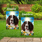 Springer Spaniel L/W - Best of Breed  Summer Butterflies Outdoor House and Garden Flag